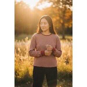 Abercrombie Fitch Striped Thermal Long Sleeve Shirt OVersized y2k vintage Size M